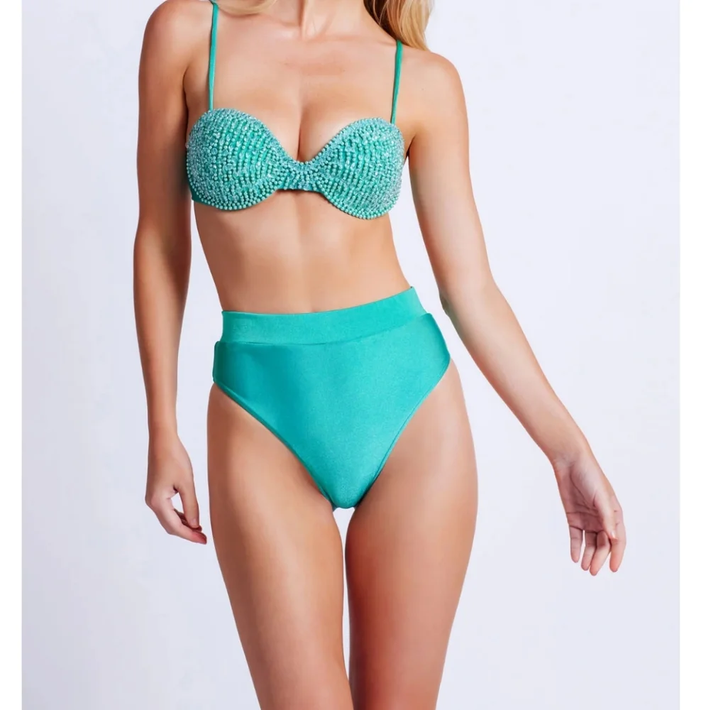 NEW Patbo Hand Beaded Bikini Top M/Bottom L - Picture 2 of 13